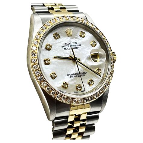 rolex gold 18k 16233|rolex 16233 diamond bezel.